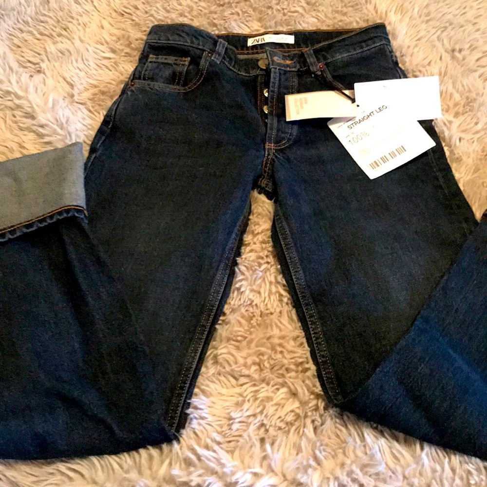 Straight led mid rise jeans